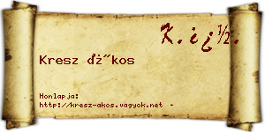 Kresz Ákos névjegykártya